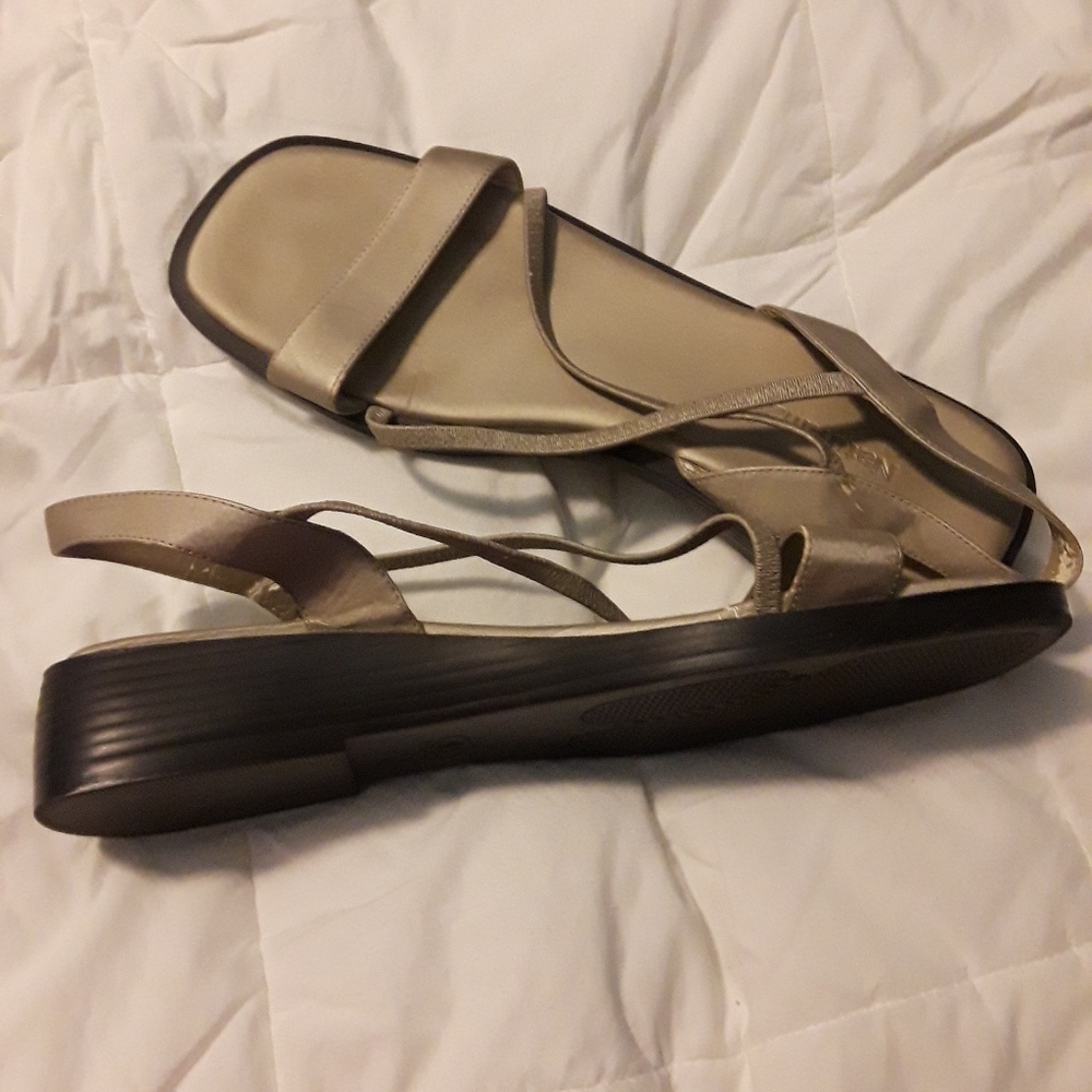 Metallic tan sandals